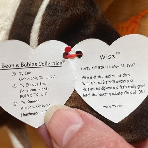 Vintage 1998 Ty Beanie Baby named Wise - Picture 10 of 10